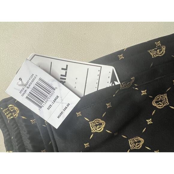 Large New Board Shorts Mens Shorts Black/Gold, Drill Clothing Company MSRP: $68 - Picture 3 of 4